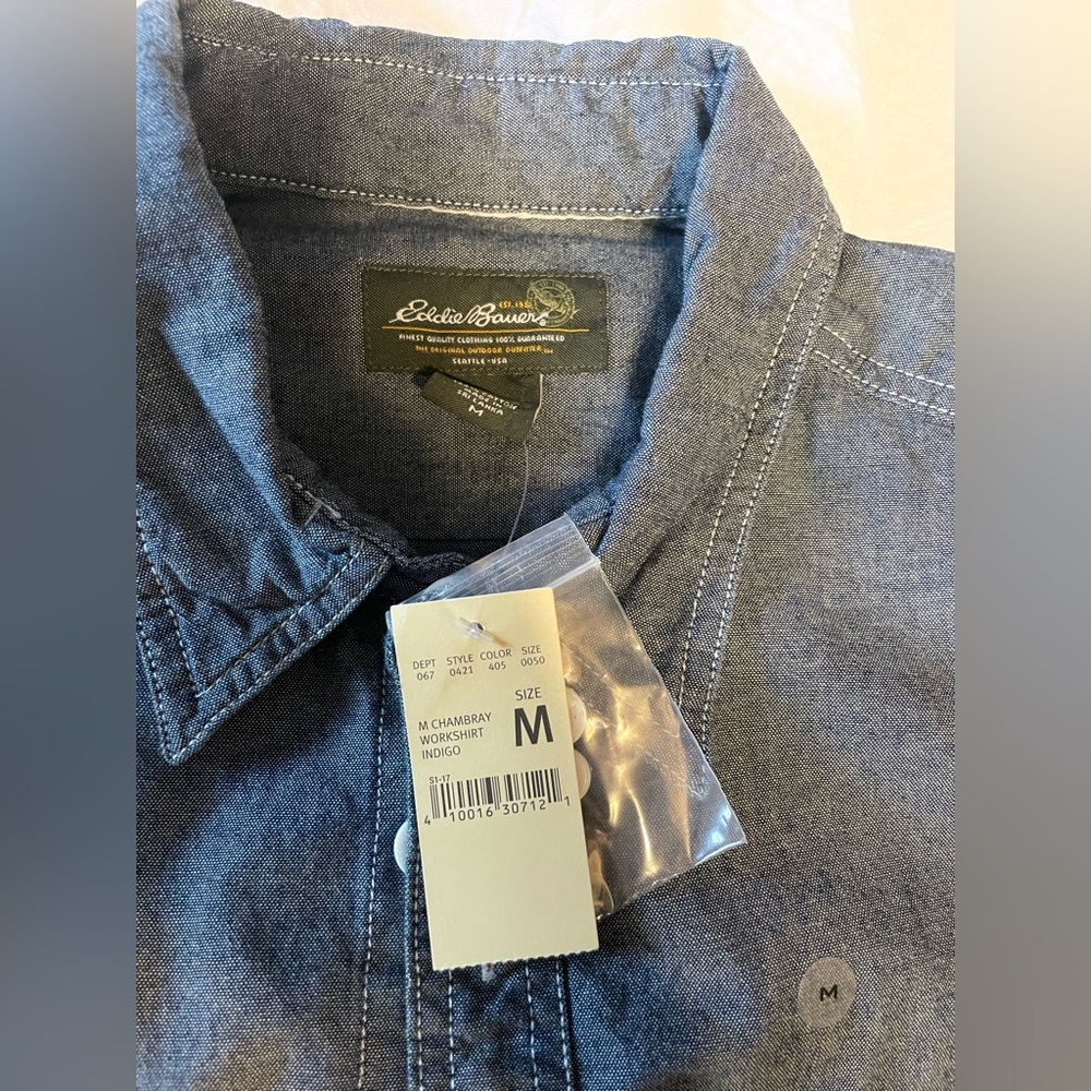 Eddie Bauer medium chambray shirt NWT